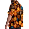 thumbnail image 3 of Basketball Men's Short Sleeve Button Down Casual Beach Printed Shirts, 3 of 6