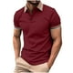 thumbnail image 1 of Mens Manga Corta Botón Abajo Camisas Patchwork Fallow Patrón Cuello Redondo Deportes Top para Diario, 1 of 6