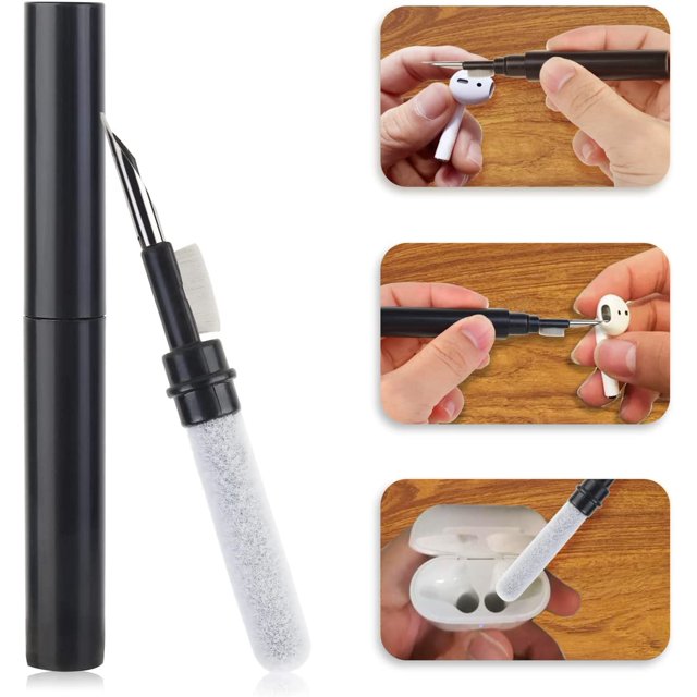 Pluma de limpieza de auriculares, kit de limpieza de auriculares inalámbrico multifunción 3 en 1 con cepillo suave para auriculares, accesorios de caja de carga, teléfono, cámara Rojo Verde
