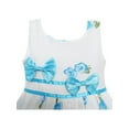thumbnail image 2 of Girls Dress Blue Flower Double Bow Tie Party Birthday Summer Camp 9-10 Years, 2 of 5