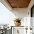 thumbnail image 7 of Macrame Plants Hanger,Boho Cotton Rope Hanging Plantser,Handwoven Plants Holder with Tassel for Indoor,Balcony, Home Balcony Decor,41.33 Inch,Brown, 7 of 7