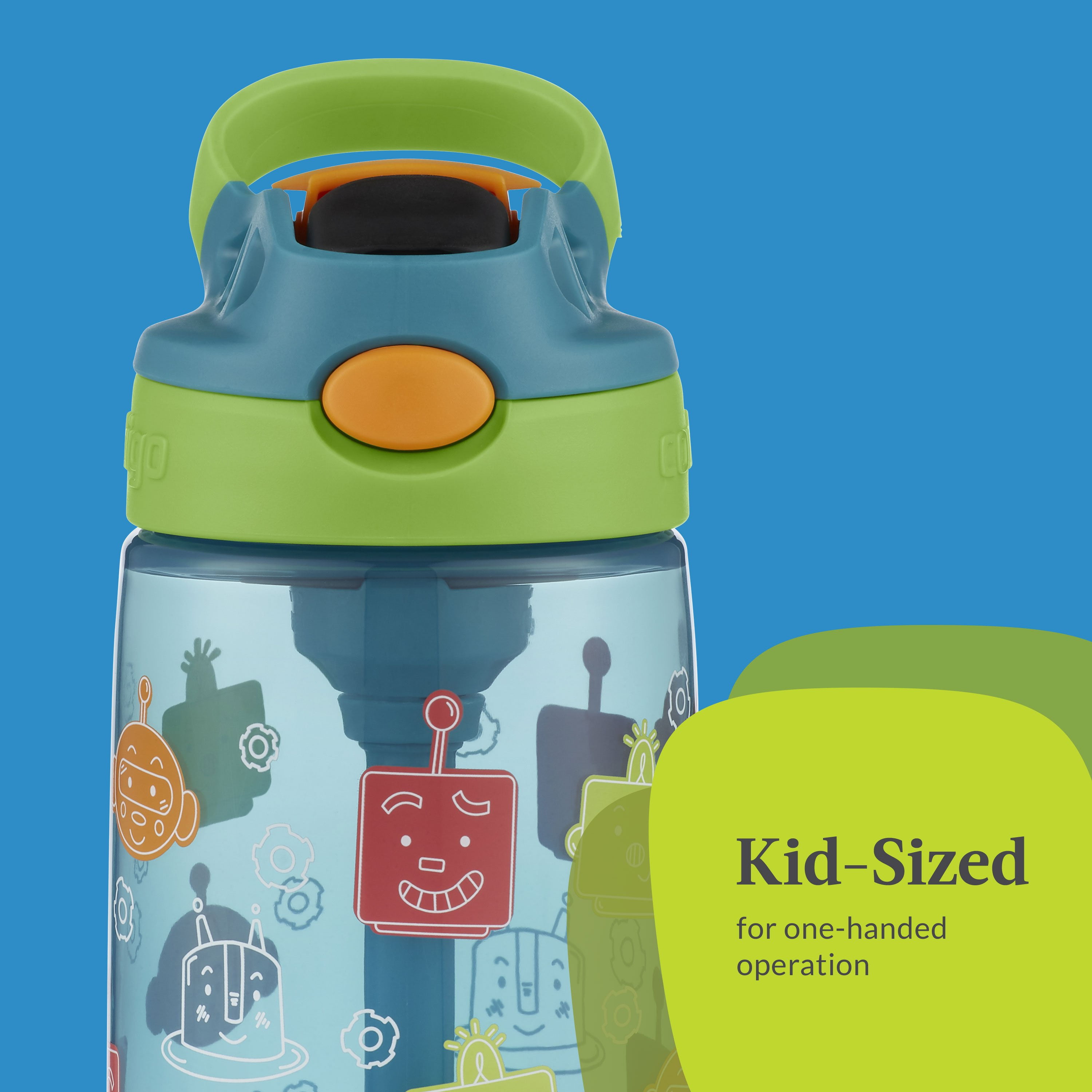 Contigo - Contigo, Kids - Water Bottle, +Straw, Autospout Cleanable.  Blueberry Green Apple, 14 Ounce, Shop