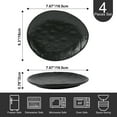thumbnail image 6 of Linen Artisan Dinner Plate Set, 4 Pieces Dinnerware Dishes Set, Porcelain Salad Plates, Irregular 11 Inches Ceramic Plates Suitable for Steak, Pasta, Pizza, Home, Party, Black, Small, 6 of 6
