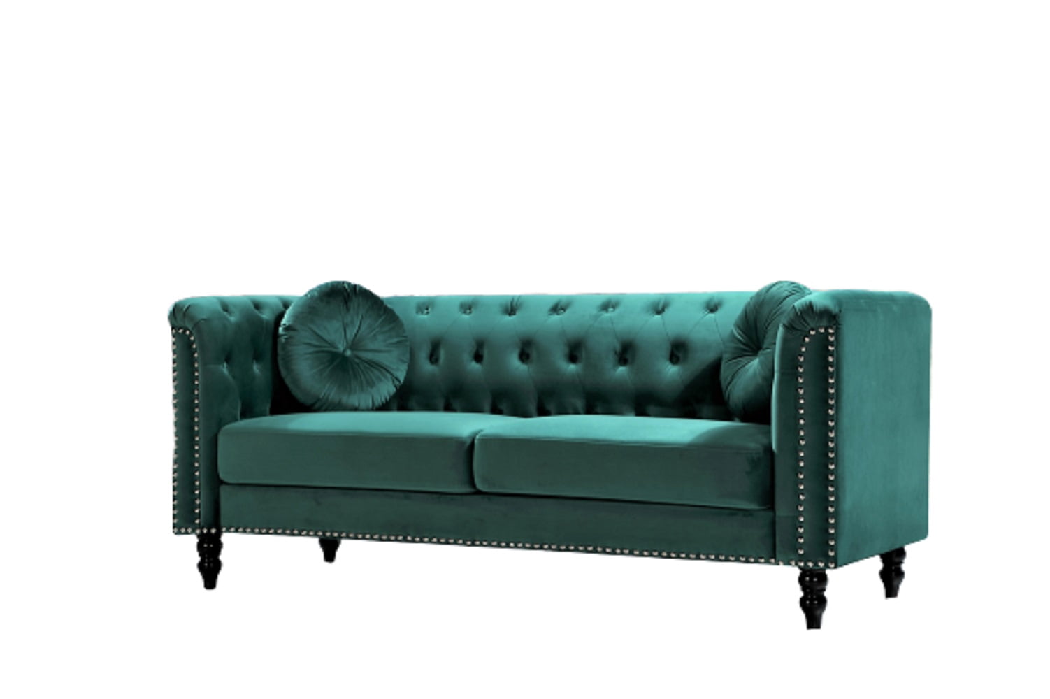 Lueck 76'' Velvet Rolled Arm Chesterfield Sofa