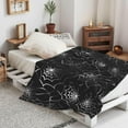thumbnail image 4 of Gothic Spider Web Blanket - Halloween Themed Throw for Goth Room Decor, Black Horror Blanket, Soft Flannel for Couch, Bed, and Haunted Mansion Use, 4 of 6