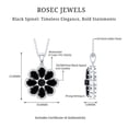 thumbnail image 6 of Rosec Jewels Natural Black Spinel Flower Pendant Necklace for Women - with Chain - AAA Quality - Ready to Gift with Jewelry Box, 925 Sterling Silver, 6 of 8