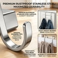 thumbnail image 6 of Over Cabinet Door Hook & Wardrobe Door Hook, Stainless Steel Hanging Hooks for Towels Bags Clothes, Bathroom Door Hooks for Towels, Kitchen Cabinet, 2.75×2.24×0.98" Dorm Room Hangers, Silver-5Pcs, 6 of 7