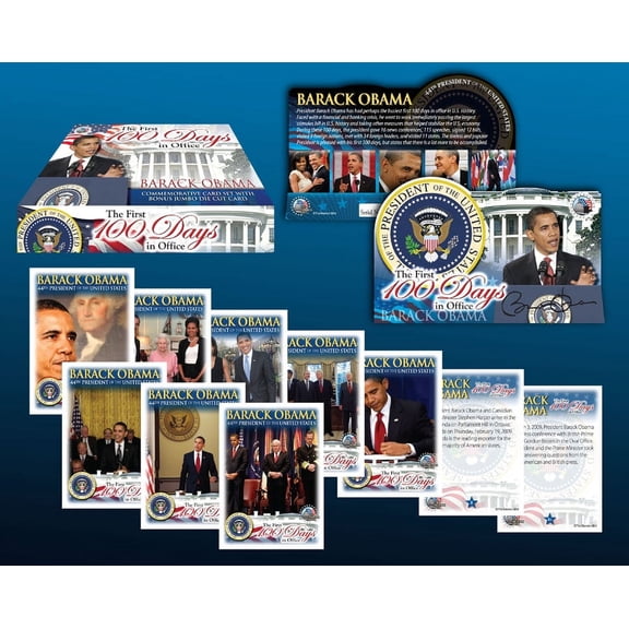BARACK OBAMA Complete 50-Card Set *FIRST 100 DAYS IN OFFICE* New Sealed