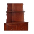 thumbnail image 2 of Benjara Wooden Corner Bookcase with 3 Shelves and 1 Cabinet, Brown, 2 of 3
