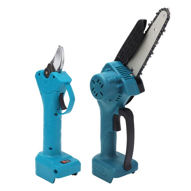 Electric Pruner, Lightweight Cordless Chainsaw Battery Powered Safety Switch Anti Slip Rubber Coating for Orchard