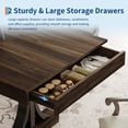 thumbnail image 3 of 71-Inch Rectangular Dining Table for 6-8 – Spacious Wood Double Pedestal – Extra Thick Tabletop – Two Large Drawers – Solid Frame – Perfect for Dining Room, Kitchen, or Office – Walnut, 3 of 8