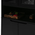 thumbnail image 7 of 4-door Black Storage Cabinet - Tempered Glass Door, Adjustable For Living Room & Bedroom With Shelves,, 7 of 7