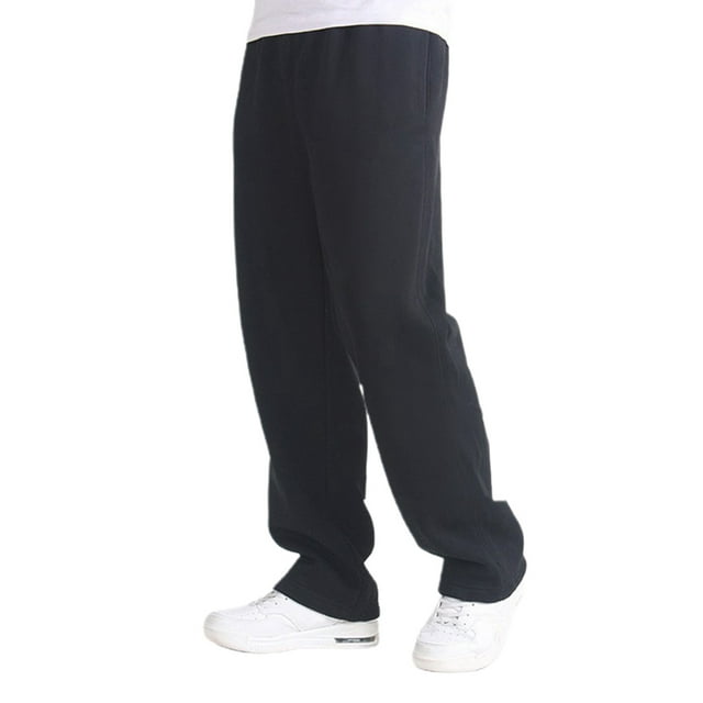 xiaxaixu Men Autumn Casual Sweatpants, Solid Color Loose Trousers with Pockets