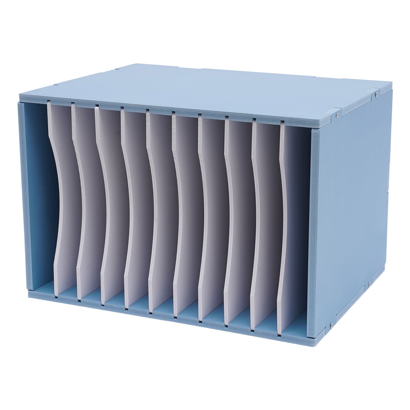 File Organizer for Desk 11-Tier Desktop Paper Storage Letter Tray File Sorter Office Blue
