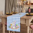 thumbnail image 2 of Table Runners 70 Inches Long Dress Scarves, Easter Farmhouse Coffee/Dining/Kitchen Table Decor, Holiday Table Runner, Spring Watercolor Bunny Eggs Butterflies Blue Plaid 13x70 Inch, 2 of 9