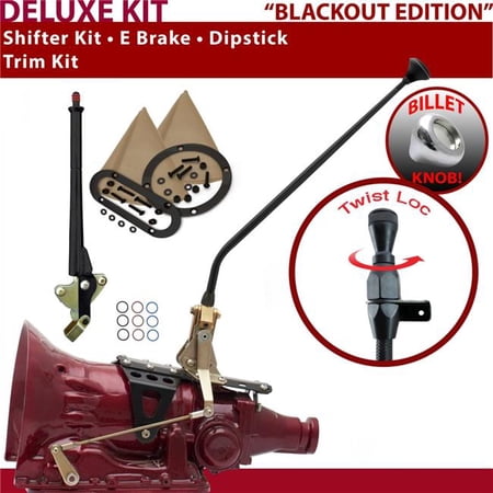 American Shifter AOD Shifter Kit Black 23 in. E Brake Trim Kit Dipstick for F41B5