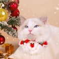thumbnail image 4 of Fiudx Liquidación navideña Collar de gato navideño, bufanda tejida, collar decorativo, pajarita, campana, accesorios de invierno para mascotas, anillo para el cuello, 4 of 6