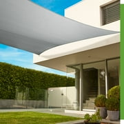 Coolaroo Premium Outdoor Sun Shade Sail with Hardware Kit 95% UV Block Protection for Backyard, Garden, Patio, 16'5" x 9'11" Rectangle, Stone