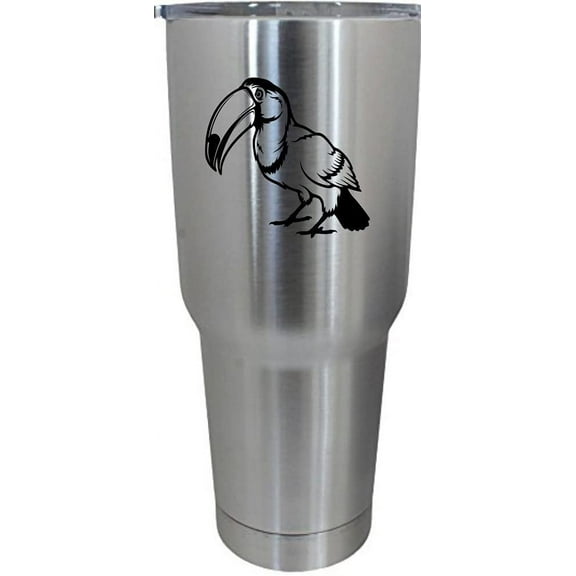 Tucan Body Zoo Animal Themed Etched 30oz Stainless Steel Tumbler