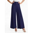 thumbnail image 2 of PRETTYGARDEN Womens Spring Wide Leg Palazzo Pants Trendy Loose Button High Waist Pleated Work Business Casual Trousers, 2 of 7