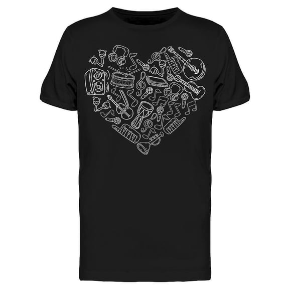 Instruments Sketch, Heart Shape Tee Men's -Image by Shutterstock
