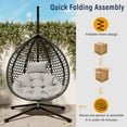 thumbnail image 3 of Adjustable Height Hammock Chairs with Stand, Black, 3 of 9