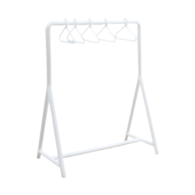 Perchero para casa de muñecas a escala 1:12 con perchas, accesorios para muñecas, decoración, escena de la vida Blanco