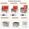 thumbnail image 2 of Vcatnet 9 Pieces Patio Furniture Sets with 42" Fire Pit,Outdoor Wicker Rattan Sectional Sofa,All Weather Conversation Set with Swivel Glider Chairs and Solar Powered Coffee Table,Coarse Orange Red, 2 of 8
