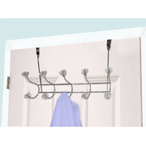 Home Basics Over-The-Door Hanger 5-Hook, Crystals