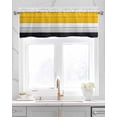thumbnail image 2 of Farmhouse Yellow Kitchen Valances for Windows Farmhouse Linen Window Valance Curtain for Living Room Window Treatment Gradient Black White Wood Grain Retro Valance Rod Pocket Topper, 60 x 18 Inch, 2 of 6