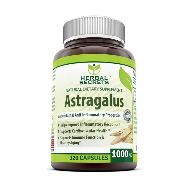 Herbal Secrets Astragalus 2000 mg Suplemento Antioxidante y Bienestar General 120 Capsulas