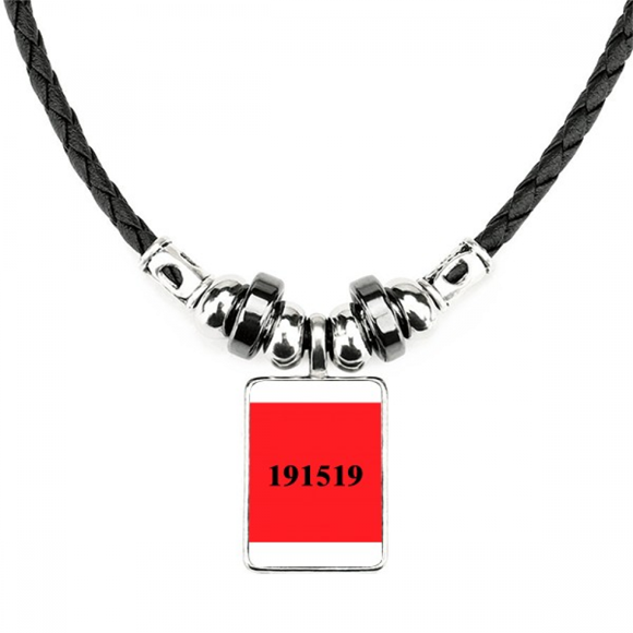 International Général Numéro d'Aide Collier Bijoux Couple Cuir Corde Pendentif