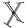 thumbnail image 1 of Rockville RKS30X Double X Braced Keyboard Stand, 132 lbs Capacity, Push-Button Lock, Circular Tubes, Portable, Sturdy, Foldable, for Musicians and DJs, 1 of 4