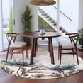 thumbnail image 4 of Spring Floral Round Area Rug 5 FT, Non Slip Bedroom Rugs, Teal Tulip Farmhouse Retro Botanical Herb Washable Soft Circular Carpet Non-Shedding Floor Mat for Kitchen Dining Room Foyer Balcony Dorm, 4 of 8