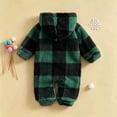 thumbnail image 5 of YHAJDS Girls Boys Winter Fleece Clothes Hooded Romper Snowsuit Footed Jumpsuit, 5 of 8
