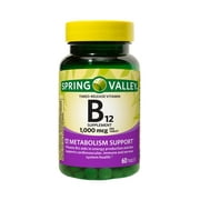Spring Valley Vitamin B12 Timed-Release Tablets Dietary Supplement, 1,000 mcg, 60 Count