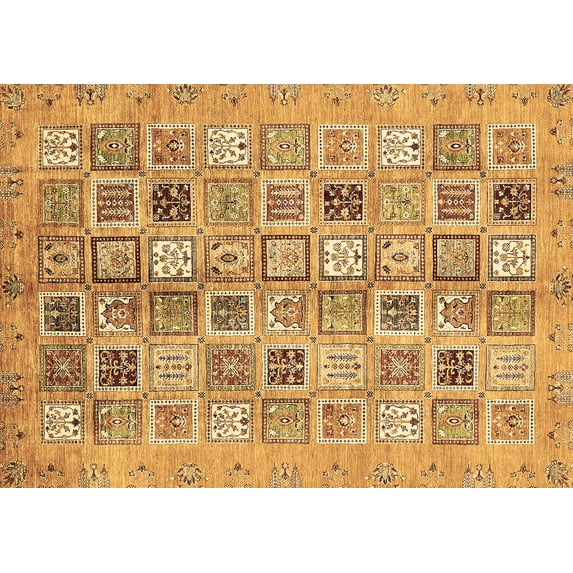 Ahgly Company Indoor Rectangle Abstract Brown Modern Area Rugs, 7' x 10'