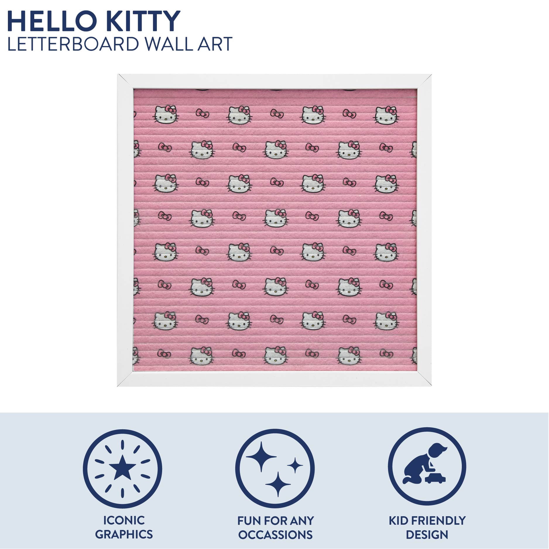 Hello Kitty Kids and Teens 12" x 12" Pink Letter Board