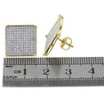 thumbnail image 4 of 10K Yellow Gold Diamond Pave Studs 14.65mm 4 Prong Square Earrings 0.88 Ct., 4 of 5