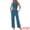 Blue, variant on DARING DIVA LoungeStretchy Side Ruched Crop Top Tank Pajama Set XS Black