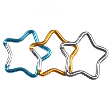 EXLEAF 3Pcs Carabiner Clips Star Sp Hook Key Camping Karabiner Random Color