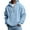 Light Blue, variant on Quarter Zip Hoodie for Men Long Sleeve Waffle Textured Sweatshirt with Hooded Drawstring Casual Oversized Workout Pullover Tops Cozy Sport Top Commute Lounge Wear Outerwear