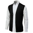 thumbnail image 3 of H2H Mens Casual Slim Fit Knit Sweater Vest V-Neck Button-Down Vest Twisted Patterned (CMOV056), 3 of 6