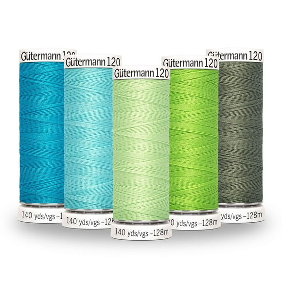 Fil tout usage Gutermann 120 à 100 % polyester paquet de 5 à gradient de couleur