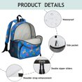 thumbnail image 4 of Unicorn and Blue Pattern Backpack for School, Cute School Bag with Adjustable Shoulder Straps and Padded Back, 13.8"x11.4"x6", 4 of 5