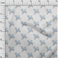 thumbnail image 3 of oneOone Polyester Spandex Blue Fabric Watercolor Floral Craft Projects Decor Fabric Printed By The Yard 56 Inch Wide, 3 of 4