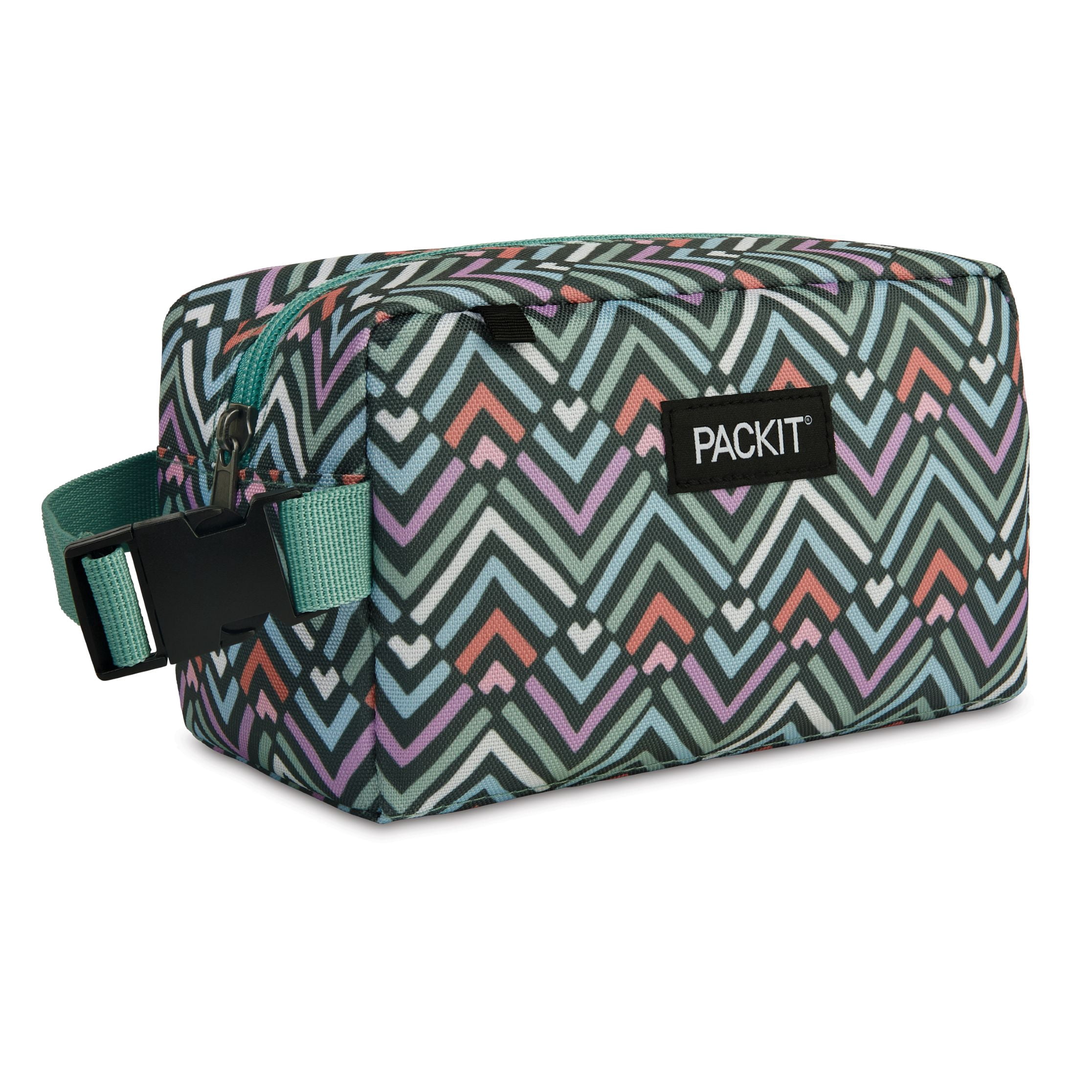 PackIt Freezable Snack Box with Diamond Chevron Pattern, EcoFreeze Technology