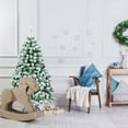 thumbnail image 4 of SUGIFT 4.5 Feet Pre-Lit Premium Snow Flocked Hinged Artificial Christmas Tree, 4 of 9