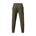 thumbnail image 5 of Men's Drawstring Waist Seamed Straight Leg Casual Pants Green M, 5 of 10
