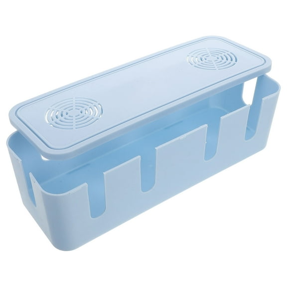 FRCOLOR Multi-Functional Cord Storage Organizer Box Desktop Cable Management Electrical Wire Container Box for Power Strips Chargers Cables